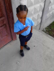 Little Cleavaughn Hamilton dressed for school
