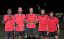 Furious Five-Riddim Squad goal scorers from left to right- Teon Jones, Kevin Agard, Dellon John, Sceyon Hope and Kevin Gordon