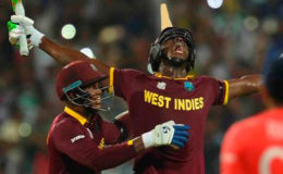 Brathwaite after the all-rounder hit the winning runs in the Twenty20 World Cup final. (© WICB Media) 