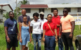 Sherod Duncan and Members of the Stabroek Rotaract Club on a visit to the Shirley Field-Ridley Play ground
