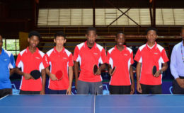 FLASHBACK GTTA team to Dominican Republic. From left, Linden Johnson, Elishaba Johnson, Miguel Wong, Shemar Britton, Kyle Edghill and Godfrey Munroe. (Orlando Charles photo)
