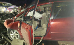 One of the vehicles, Toyota Spacio, HC 5326, that was involved in the head-on collision
