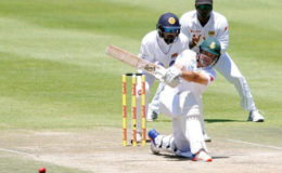  Dean Elgar on the go during his half century in South Africa’s second innings. (Reuters photo)