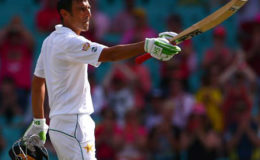 Third Test - Sydney Cricket Ground, Sydney, Australia - Pakistan’s Younis Khan celebrates after reaching his century (REUTERS/David Gray)