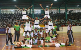 Students perform during the physical education segment of the competition last year.