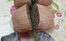 The compressed cannabis (Guyana Police Force photo)  