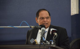Prime Minister Moses Nagamootoo addressing the conference