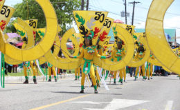  A section of last year’s float parade held in May to mark Guyana’s 50th Independence 