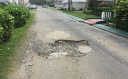 One of the potholes