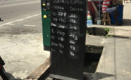 Gobind’s Cambio’s foreign exchange rates board.
