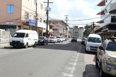 Vehicles parked on King Street 