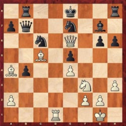 White: Wesley So
Black: Garry Kasparov1. Nf3 g6 2. e4 Bg7 3. d4 d6 4. c4 Bg4 5. Be2 Nc6 6. Nbd2 e5 7. d5 Nce7 8. h3 Bd7 9. c5 dxc5 10. Nc4 f6 11. d6 Nc8 12. Be3 b6 13. O-O Bc6 14. dxc7 Qxc7 15. b4 cxb4 16. Rc1 Nge7 17. Qb3 h6 18. Rfd1 b5 19. Ncxe5 fxe5 20. Bxb5 Rb8 21. Ba4 Qb7 22. Rxc6 Nxc6 23. Qe6+ Ne7 24. Bc5 (Diagram) Rc8 25. Bxe7. Black resigns. 1-0.
After 25. Bxe7 25... Bf8 26. Bxc6+ Qxc6 27. Rd8+ Rxd8 28.Bd6+ Be2 29. Qxe7 checkmate. 