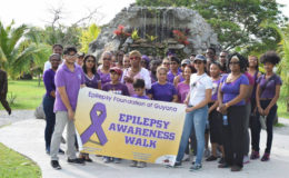 Members of the Epilepsy Foundation of Guyana after their annual awareness walk on Sunday.
