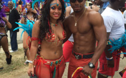 Both the  writer and this reveler at carnival in Trinidad are displaying fit bodies