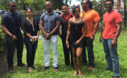 New President of the Guyana Bodybuilding and Fitness Federation Inc. (GBBFFI), Coel Marks (third from left) poses with the Executive and some Committee Members following yesterday’s AGM at Olympic House.