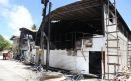 Benjamin’s Homemade Bakery, which was destroyed by fire early yesterday morning.
