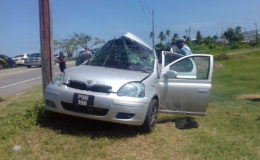 Shabana Ali’s car after the crash