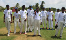 Kadeem Parris leads Chase Academy off the field after achieving career-best bowling figures of 6-17