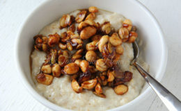 Creamy Oats with Crunchy Maple Nut Topping (Photo by Cynthia Nelson)
