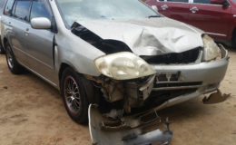 The Toyota Fielder, PNN 7736, which collided head on with Irshad Mamood
