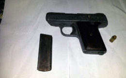 The pistol that was found. (Guyana Police Force photo)