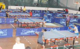 FLASHBACK! Junior and pre-Cadet table tennis players in a training session ahead of an international championships.