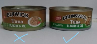 The tuna on the left which was rejected. (GA-FDD photo)