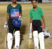 Zinul Ramsammy and Jaden Trotz, right after their innings of 52 not out and 31 respectively.