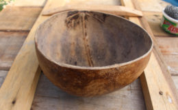 A calabash Savitri Husman uses to dip water from the canal