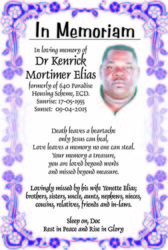 Dr Kenrick Mortimer Elias