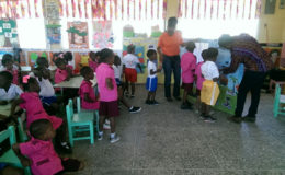 Students of Liana Nursery School engaging in an interactive session on Climate Change with a team from the Ministry of the Presidency’s Office of Climate Change. According to Communications Specialist Yasmin Bowman, the team has been going to schools across Guyana to bring awareness on the global issue. She said the team had finished visiting secondary and primary schools was now visiting nursery schools.  