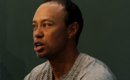 Tiger Woods speaks as he sits down to sign copies of his new book ‘’The 1997 Masters: My Story’’ at a book signing event in New York City March 20, 2017 (REUTERS/Mike Segar)
