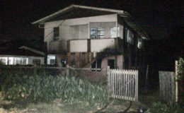 The house which caught afire last night.