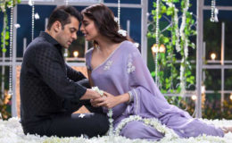 Actor Salman Khan with his co-star Sonam Kapoor in a scene from the movie Prem Ratan Dhan Payo. (Indian Express photo)