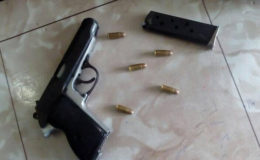 The gun and ammunition found
