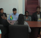 Public Health Minister, Volda Lawrence (right) with some of the WDRH staff  yesterday. (Ministry of Public Health photo)
