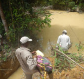 The officers checking a creek (Ministry of Natural Resources photo)