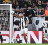 Juventus’ Dani Alves scores during yesterday’s UEFA Champions League semi-final second leg at the Juventus Stadium, Turin, Italy. REUTERS/Alberto Lingria.
