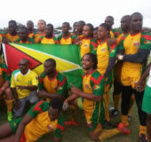 The national 15s rugby squad pose for a photo following their 36-24 win against host, Barbados on Saturday at the Garrison Savannah.
