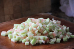 Cut Watermelon Rind ready for cooking
Photo by Cynthia Nelson