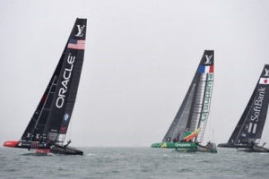 Catamarans  competing in previous America’s Cup races