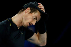 Britain’s Andy Murray reacts during his Men’s singles match against Russia’s Andrey Rublev (REUTERS/Thomas Peter)