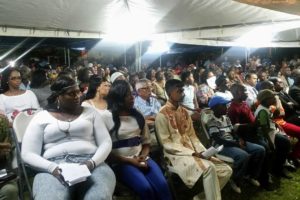 A part of the audience at the flag raising ceremony on Thursday evening at State House in New Amsterdam, Berbice. 