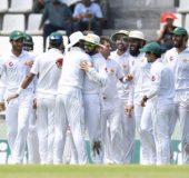 The Pakistani team celebrating (WICB photo)
