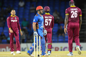 during the 1st T20i match between West Indies and Afghanistan at Warner Park, Basseterre, St Kitts on Friday June 02, 2017.Photo by WICB Media/Randy Brooks of Brooks Latouche Photography