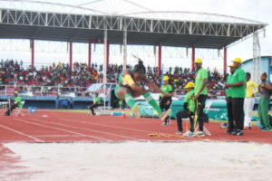 Shantoba Bright leaps to gold in the Girls long jump