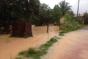 Another glimpse of the floods that affected residents in Mahdia yesterday (GINA Photo) 