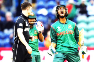  Bangladesh’s Mohammad Mahmudullah celebrates at the end. (Reuters/Andrew Couldridge)