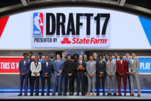  NBA prospects pose for a group photo with NBA commissioner Adam Silver before the first round of the 2017 NBA Draft at Barclays Center (Brad Penner-USA TODAY Sports)