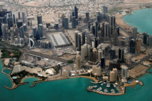 
An aerial view of Doha’s diplomatic area March 21, 2013. REUTERS/Fadi Al-Assaad/File Photo
